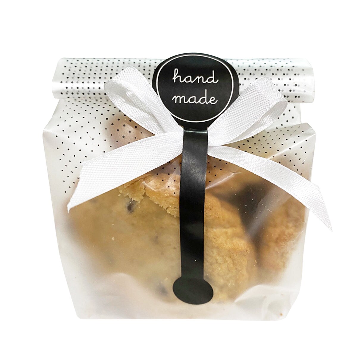 Wrapables Translucent Candy and Cookie Bags, Favor Treat Bags with Labels for Parties and Wedding (100pcs)