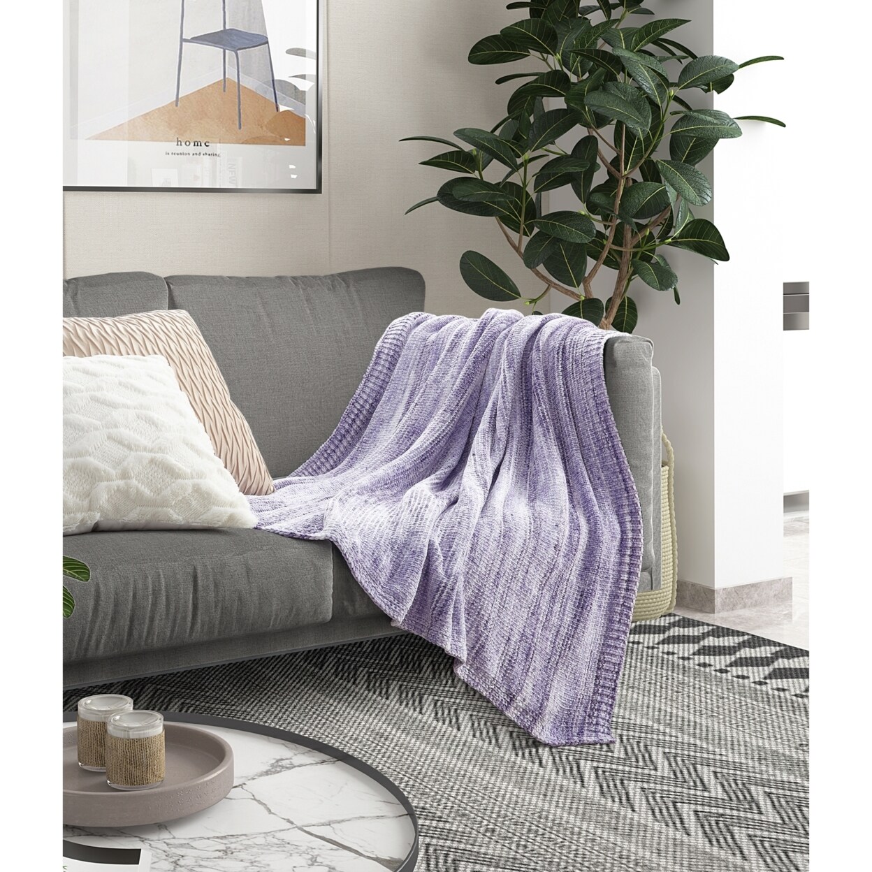 Cozy Tyme Malani Throw Space Dye Chenille Cozy and Lightweight