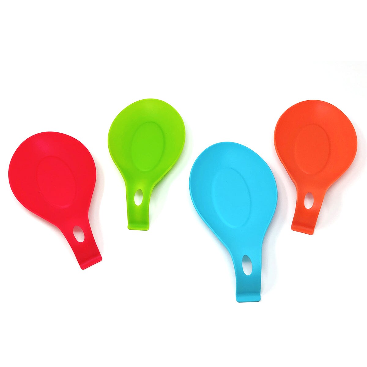 Wrapables Large Silicone Heat Resistant Spoon Rest Utensil Spatula Ladle Holder (Set of 4)