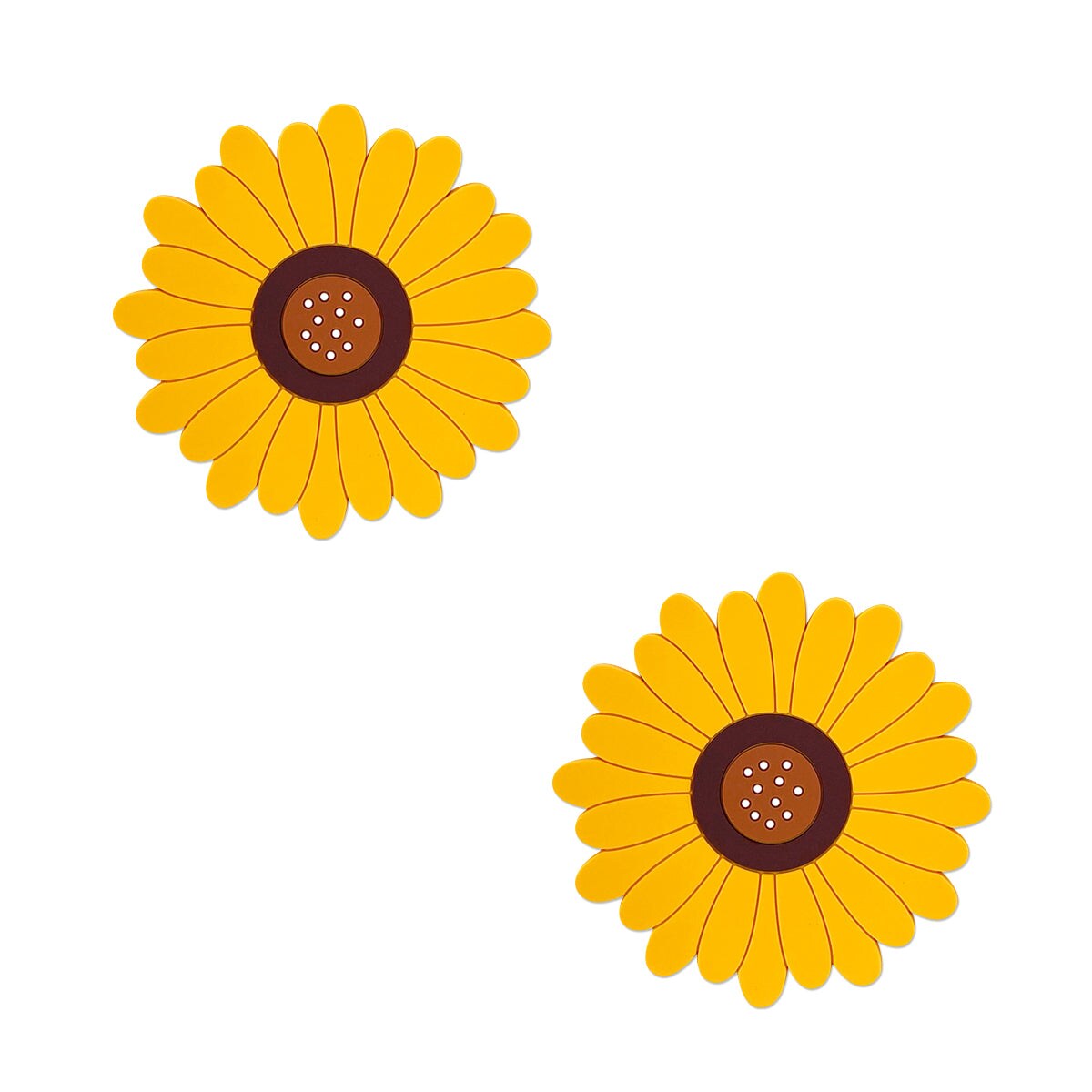 Wrapables Sunflower Coasters, Trivet Mats, Pot Holders for Cups, Drinks, Pots and Pans (Set of 2)
