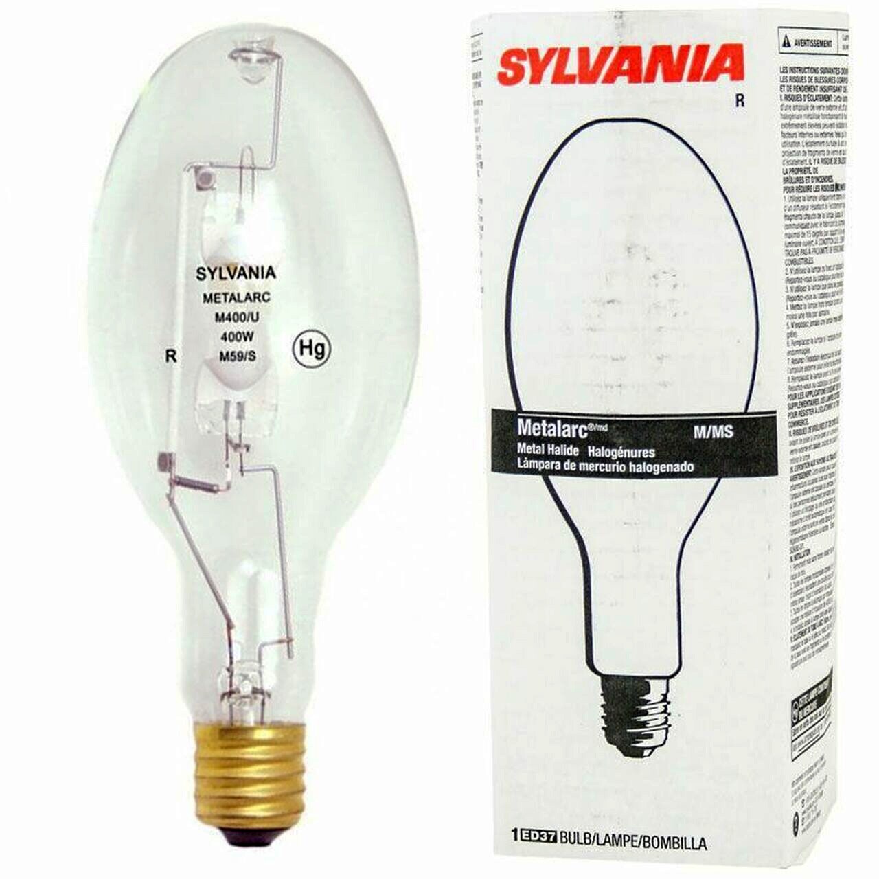 Sylvania M400/U/ED37 400w E39 Base 4200k M59/S Metalarc Metal Halide lamp