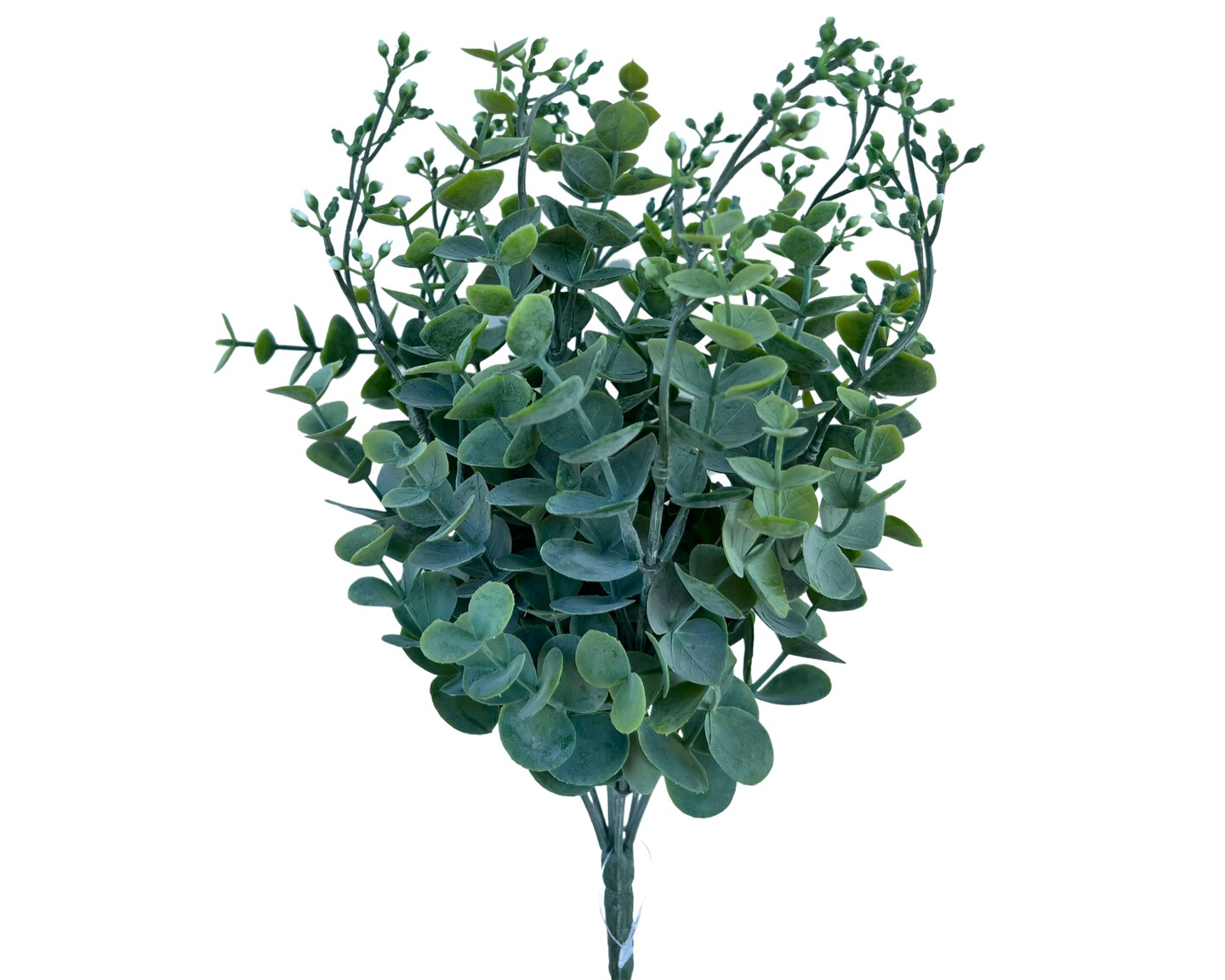 Natural and Elegant: 14&#x22;L Artificial Seeded Eucalyptus Bush - Green/Ivory-PF172353