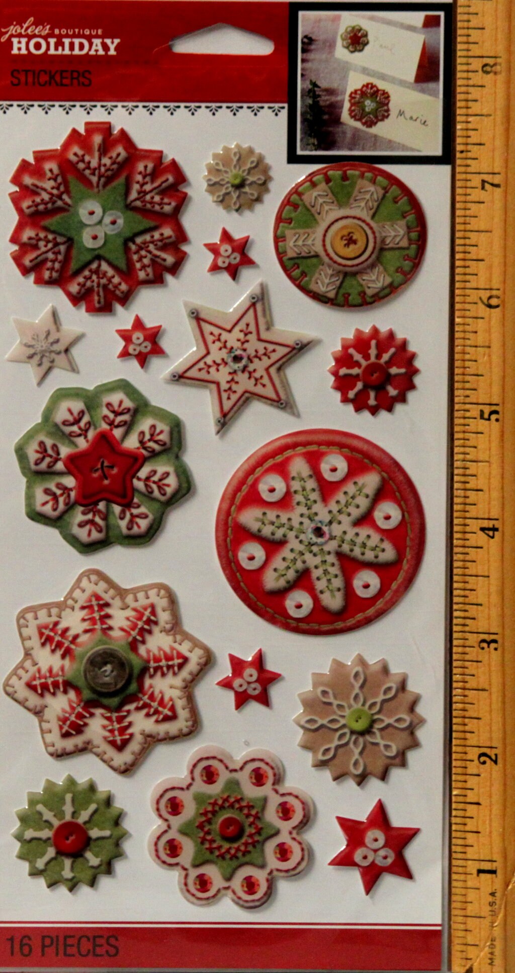 Jolee&#x27;s Boutique Holiday Snowflakes Epoxy Dimensional Stickers Embellishments