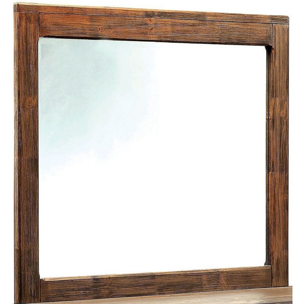 Saltoro Sherpi 42 Inch Rustic Wood Frame Wall Mirror, Mounting Hardware, Brown-