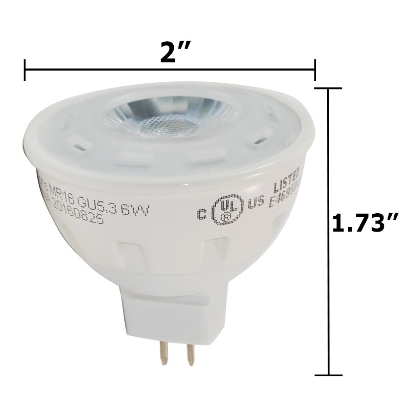 6W MR16 LED Cool White Dimmable 400LM Flood Light Bulb - 35w equal