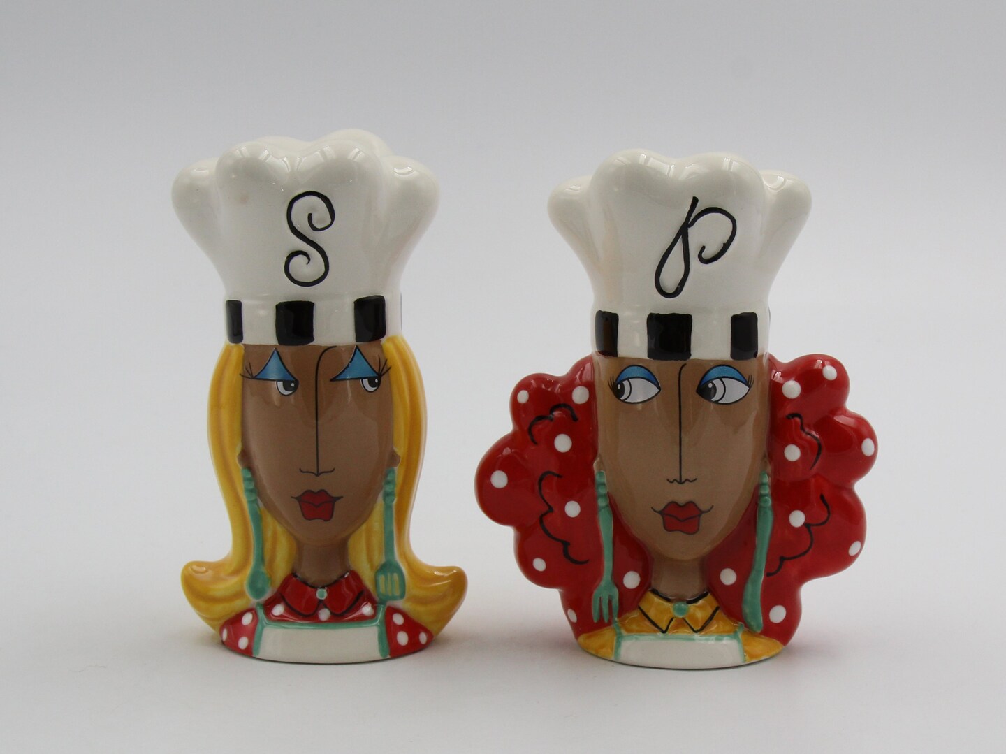 Ceramic African American Lady Chef Salt and Pepper Shakers, Home D&#xE9;cor, Gift for Her, Mom, Friend, or Coworker, Kitchen D&#xE9;cor