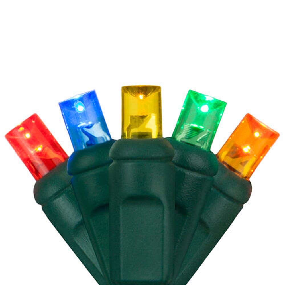 70 Multicolor 5mm LED Christmas Lights, Green Wire, 23.7ft.