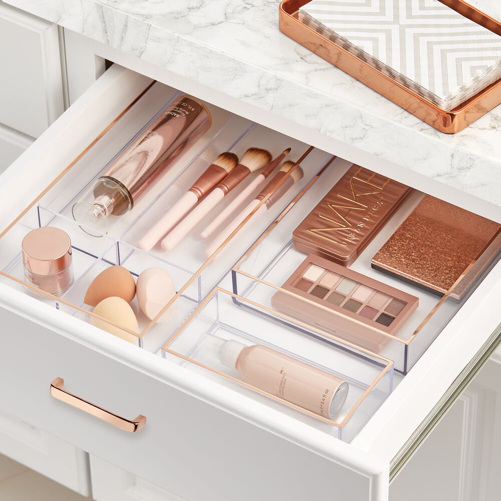 mDesign Makeup Organizer for Drawers, Vanity, Counter