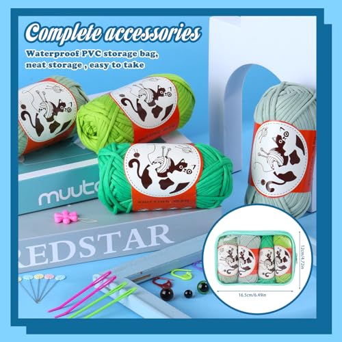 4 Pieces Beginner Crochet Yarn, 50g /218 Yard Easy Yarn Crochet Knitting Yarn for Beginners with Easy-to-See Stitches, Yarn for Crocheting Bag, Keychain, Flower, Animal