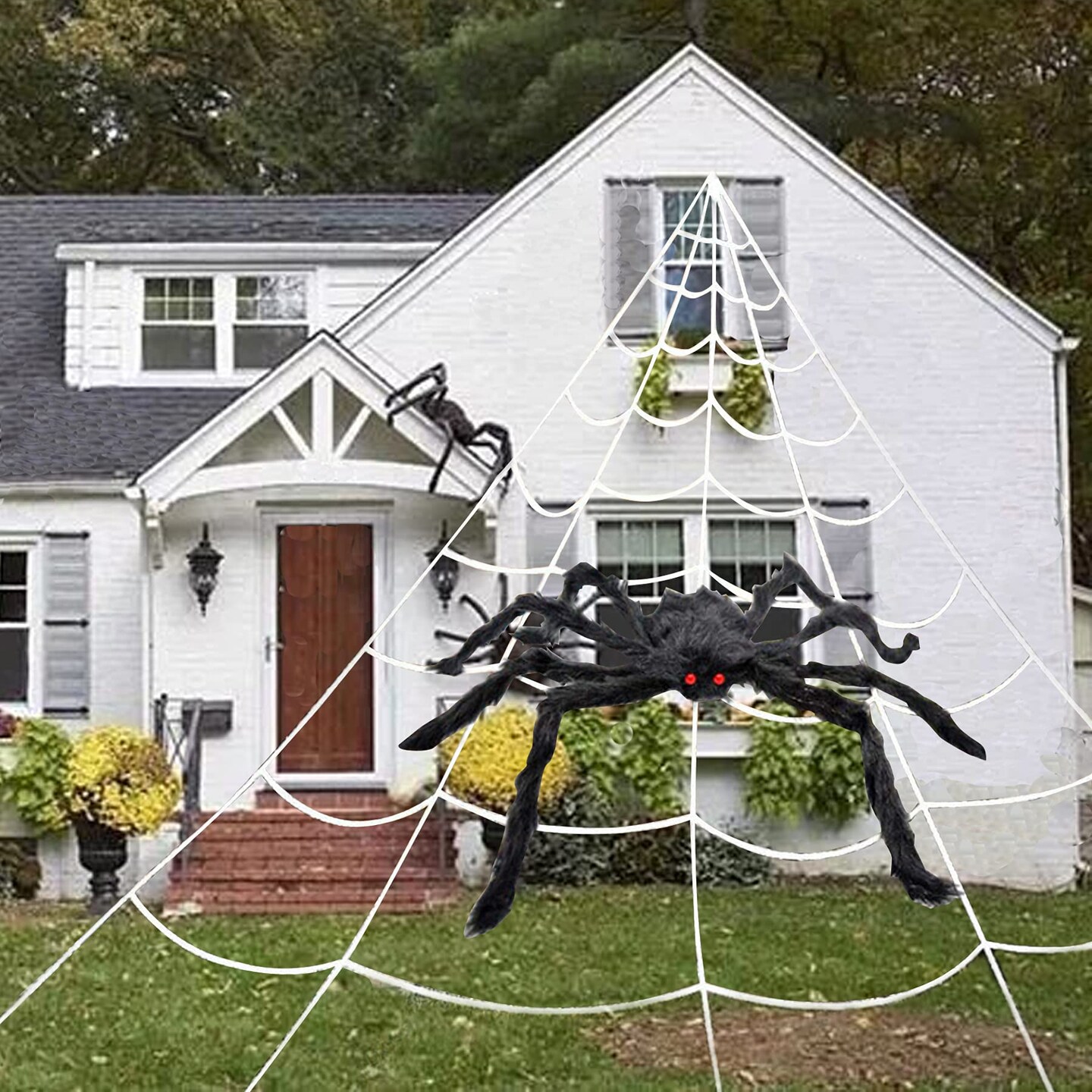 Easeen Halloween Spider Decorations 50 Scary Giant Spider With 200