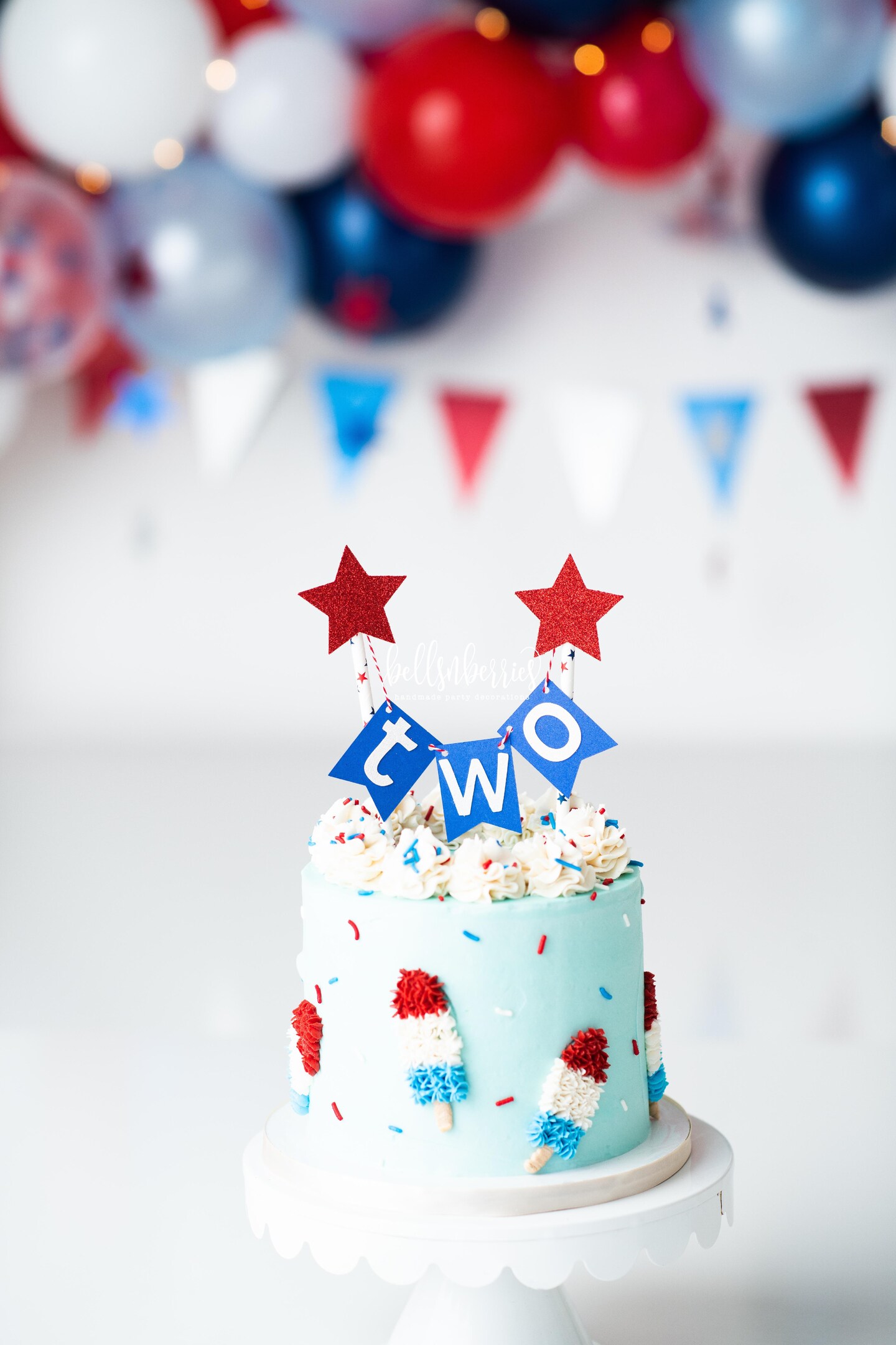 Red White and Blue 4th of July Cake Topper product 2