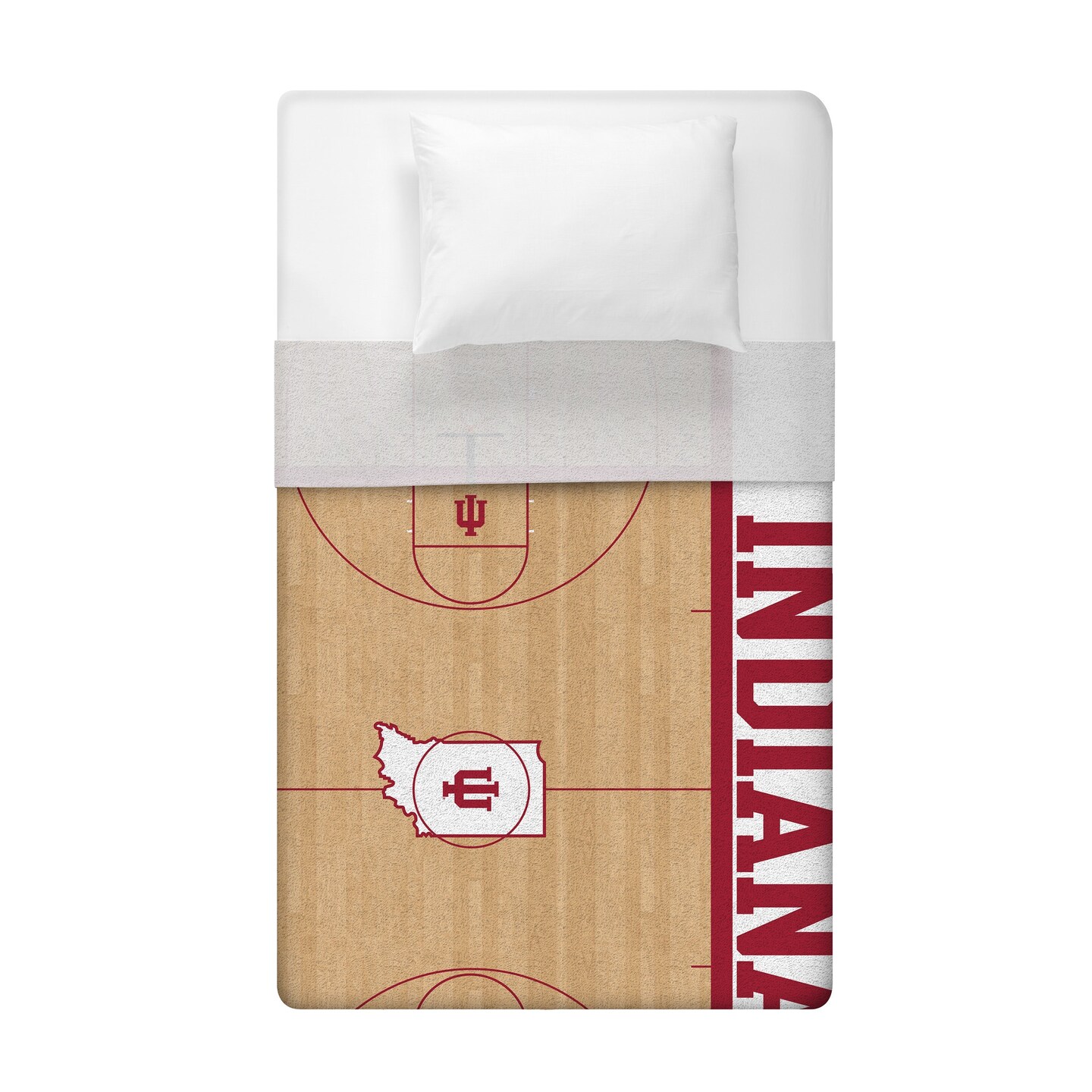 Sleep Squad Indiana Hoosiers Basketball Court 60&#x201D; x 80&#x201D; Raschel Throw Blanket