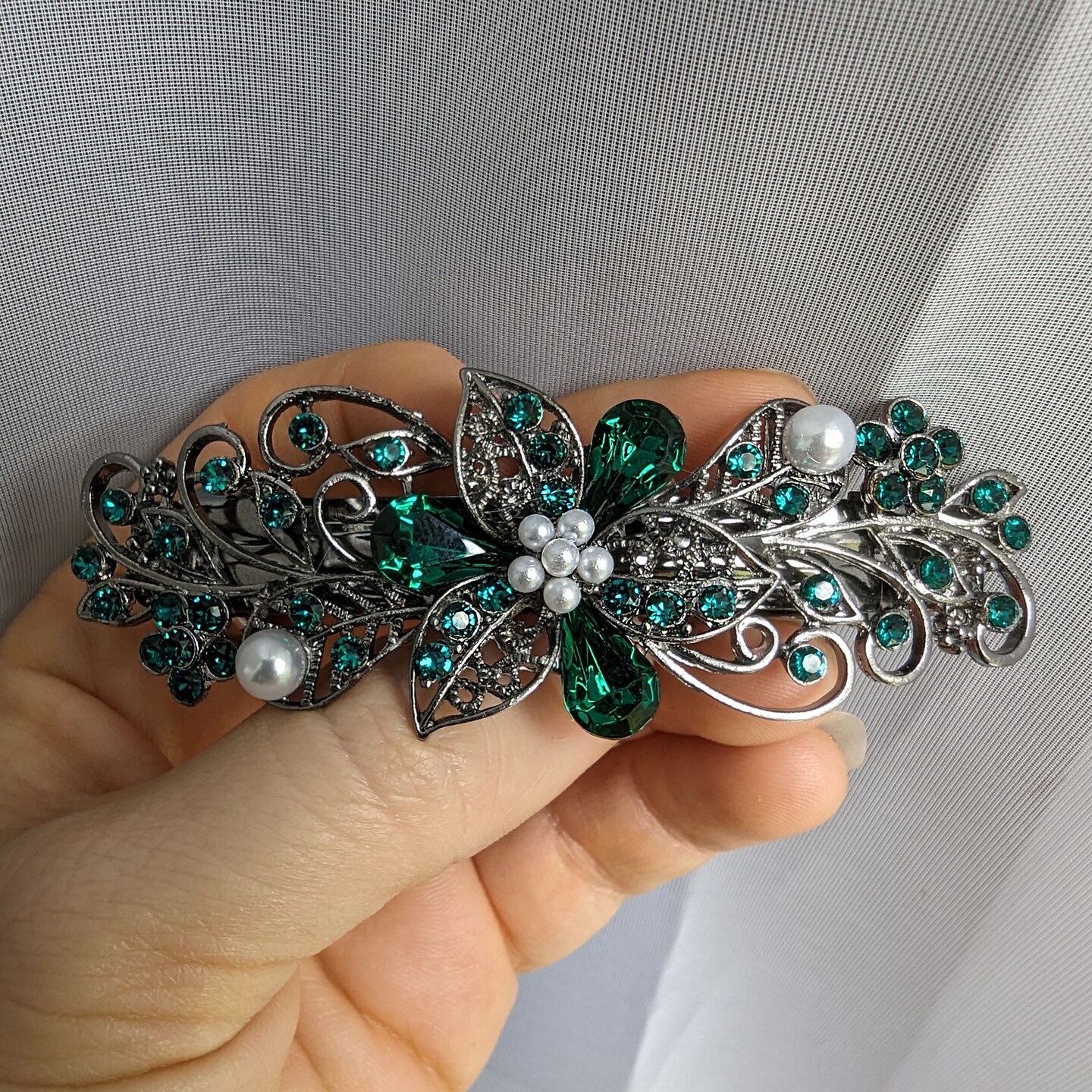 Cheapest Swarovski crystal hair clip| Sparkling hair piece|Handmade crystal barrette|Hair jewelry|Gift ideas|Bridesmaid gift|Hair accessories|Bridal