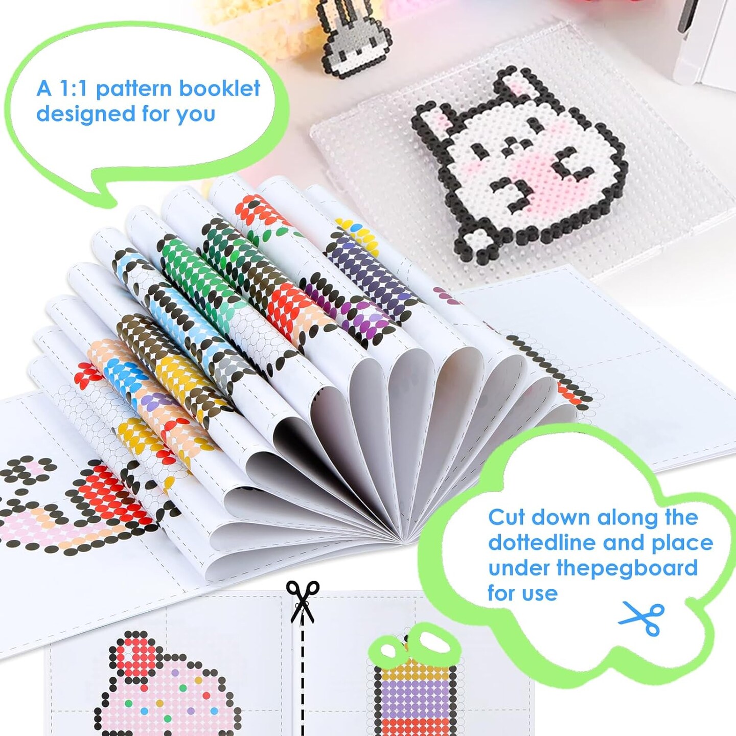 11800pcs Fuse Beads Craft Kit, 36 Colors 5mm Beads, Melting Beads Set for Girls, Including Pegboards, Ironing Paper, Tweezers, Great Gift for Birthday
