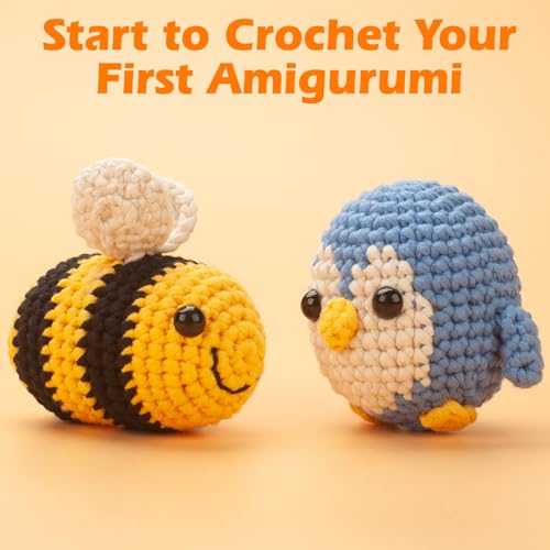 Crochet Yarn for Beginners, Easy Peasy Yarn for Amigurumi Crocheting & Knitting, 3 Pack×1.8oz, Thick & Soft, Easy-to-See Stitches, Worsted Medium #4 Yarn, Cotton-Nylon Blend-Orange/Green/Blue