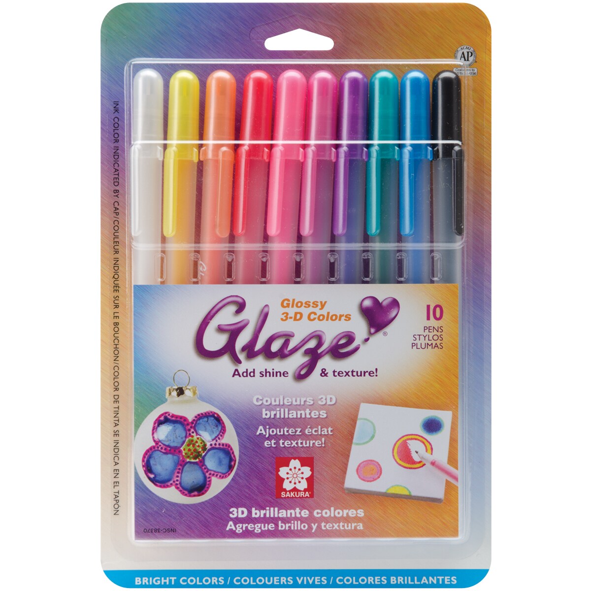 Sakura Gelly Roll Glaze Bold Point Pens 10/Pkg-Brights