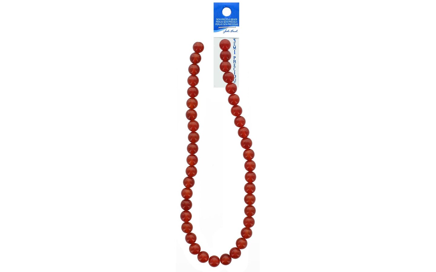 John Bead SP 16&#x22; Carnelian 10mm Round Dyed