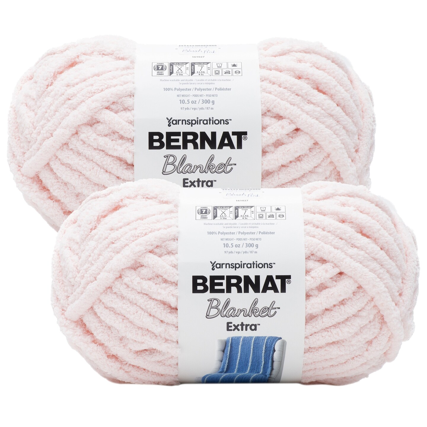 (Pack of 2) Bernat Blanket Extra Yarn-Blush Pink