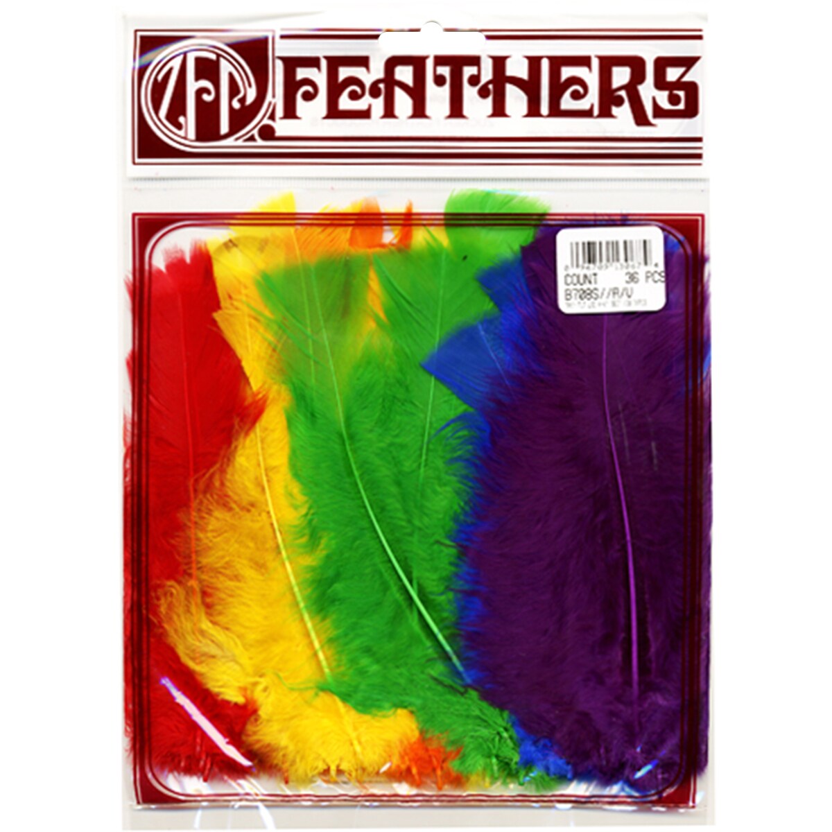 Turkey Flat Feathers 36/Pkg-Rainbow