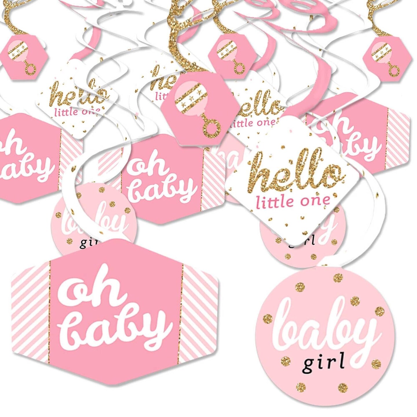 Big Dot of Happiness Hello Little One - Pink and Gold - Girl Baby ...