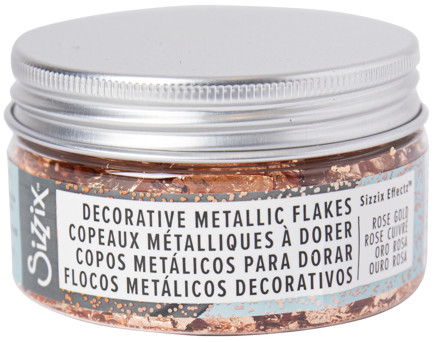 Sizzix Effectz Decorative Metallic Flakes 100ml-Rose Gold