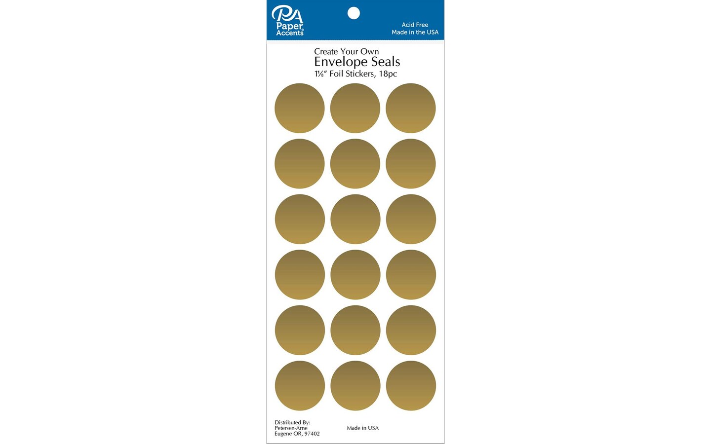 Envelope Seals 1 1/8&#x22; 18pc Gold Foil
