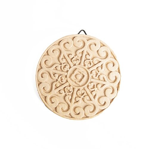 CousinDIY Paintable Wood Medallian 4&#x22;x4&#x22;-Scrollwork Round