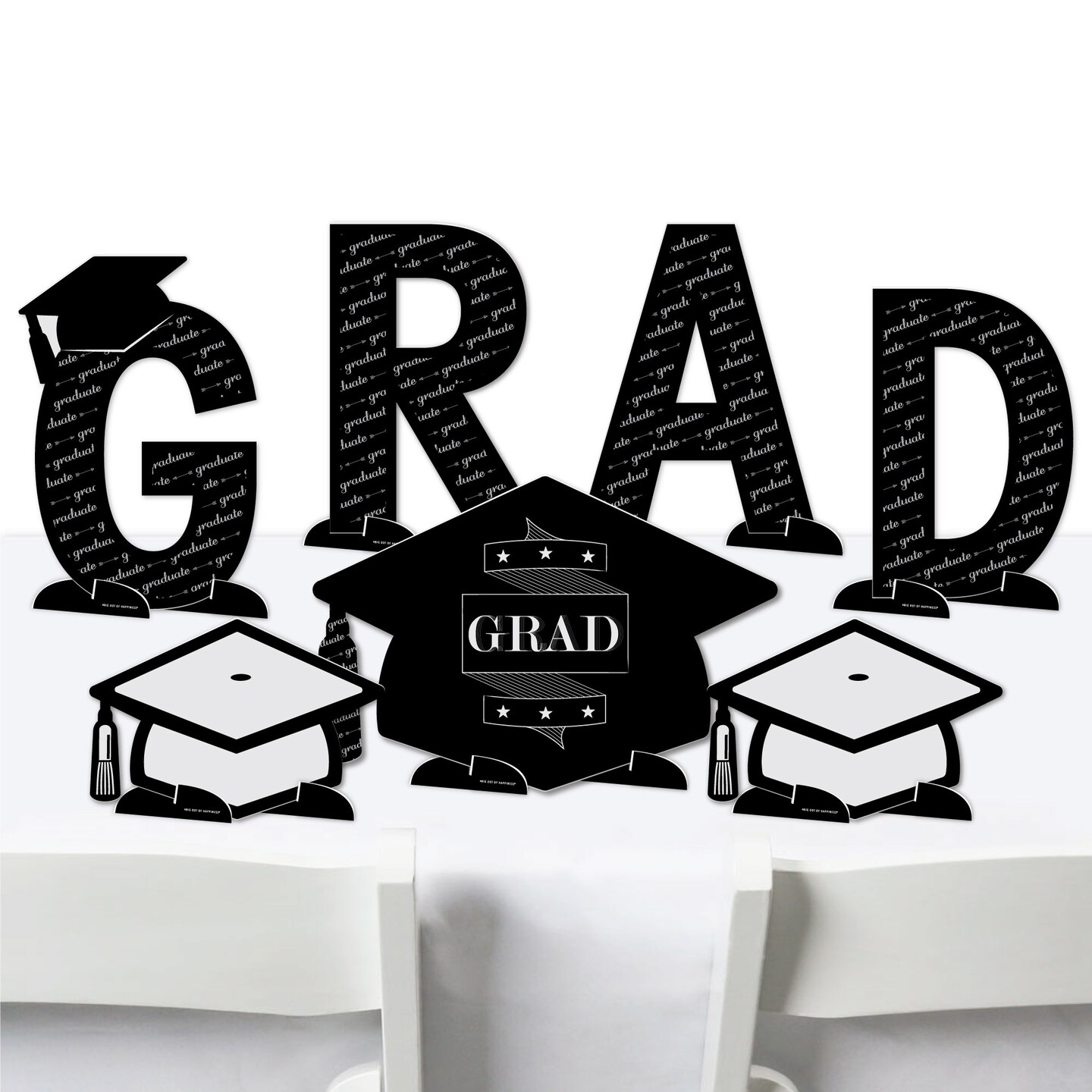 Big Dot of Happiness Graduation Cheers - Graduation Party Centerpiece Table Decorations - Tabletop Standups - 7 Pieces
