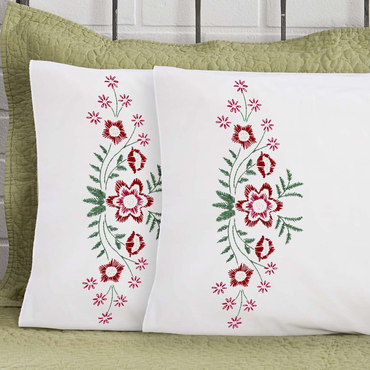 Herrschners Penelope Pillowcase Pair Stamped Embroidery Michaels