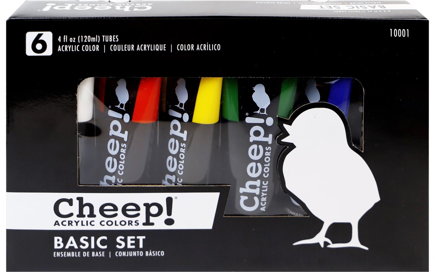 Cheep! Acrylic Paints, 4 oz. Tube - 6 Color Paint Set, Perfect for Artists - Quality Acrylic Paint - Heavy Body Acrylic Paint - Paint Acrylic - Artist and Student Paint