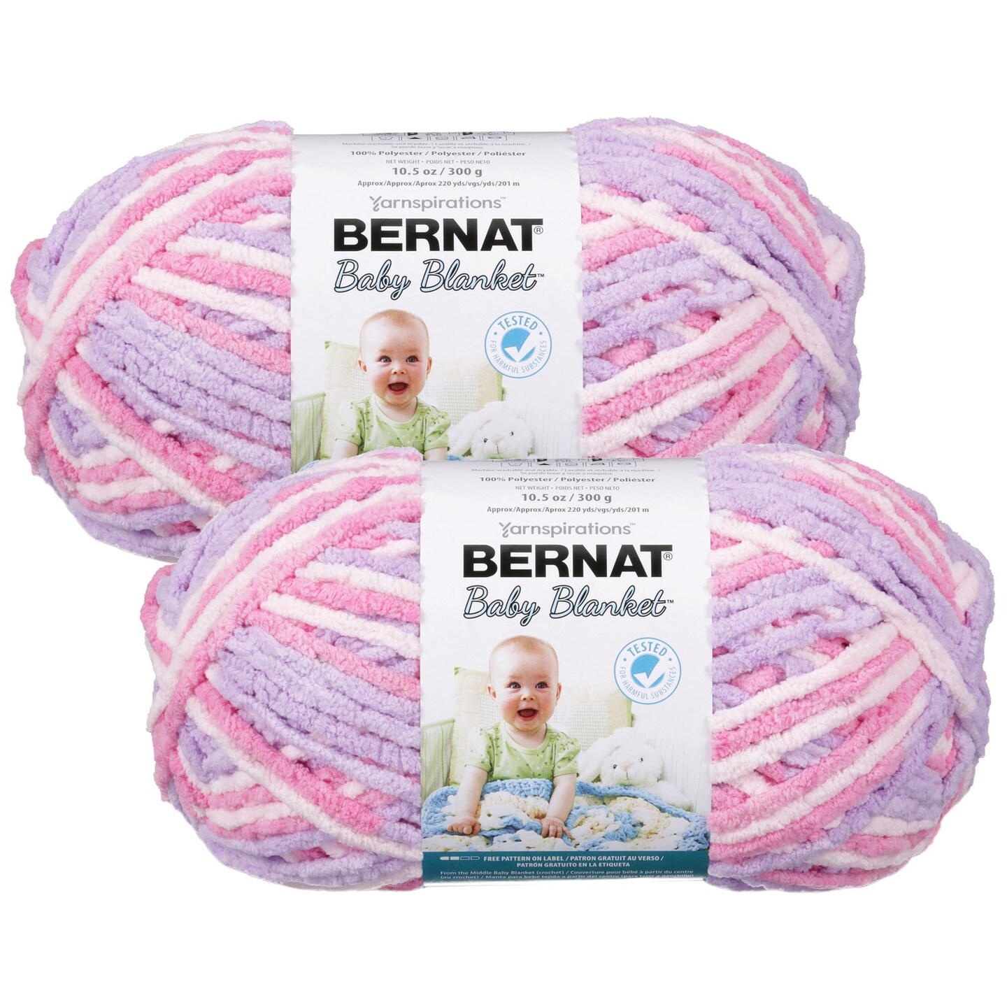 (Pack of 2) Bernat Baby Blanket Big Ball Yarn-Pretty Girl
