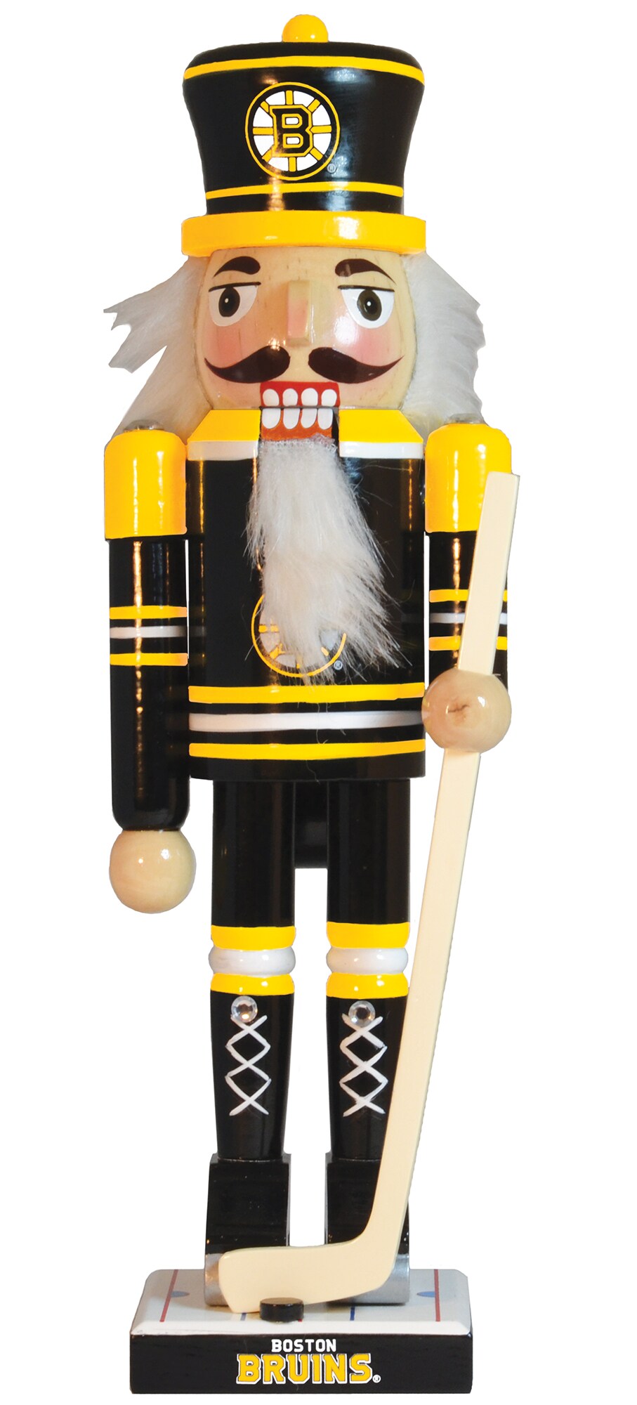 Masterpieces Game Day - NHL Boston Bruins - Team Painted Wood Nutcracker
