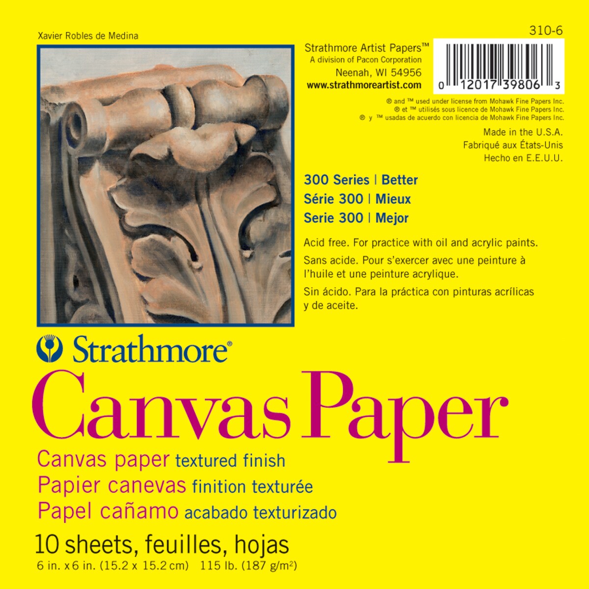 Strathmore Canvas Paper Pad 6&#x22;X6&#x22;-10 Sheets