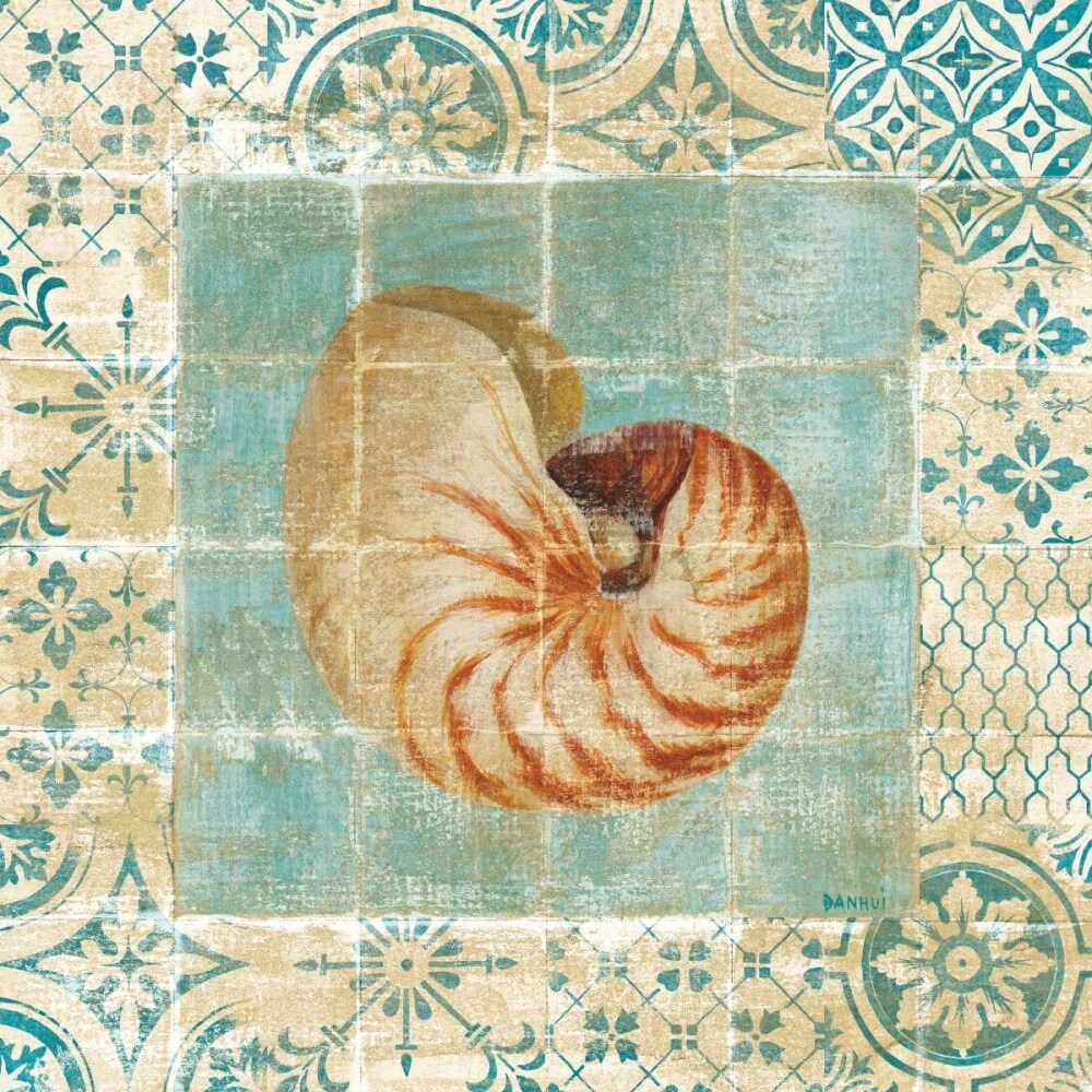 Shell Tiles III Blue Poster Print by Danhui Nai - Item # VARPDX13350
