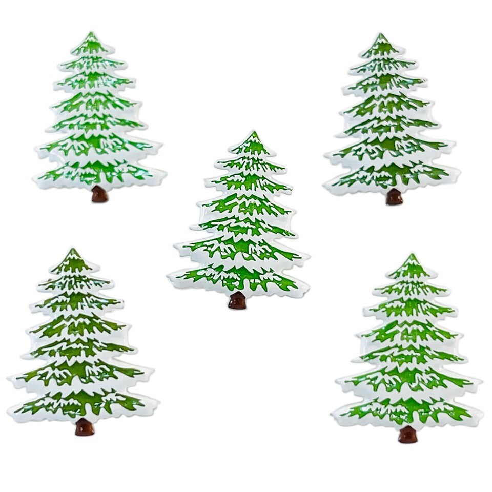 Eyelet Outlet Shape Brads 12/Pkg-Snow Tree