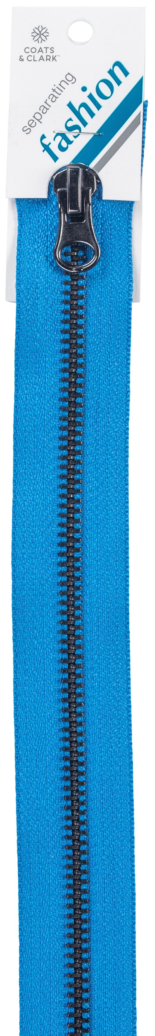 Coats Gunmetal Closed End Zipper 9&#x22;-Blue Hawaii