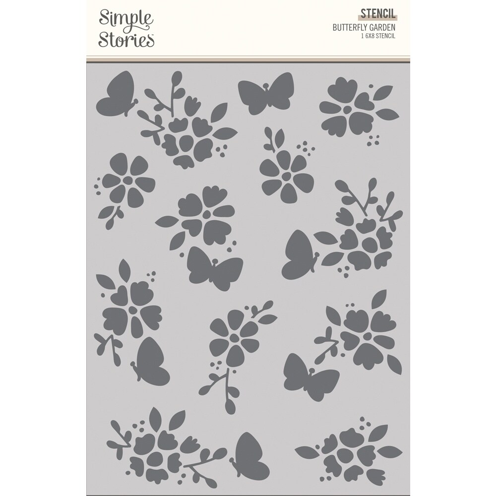 Simple Stories The Simple Life Stencil 6&#x22;X8&#x22;-Butterfly Garden