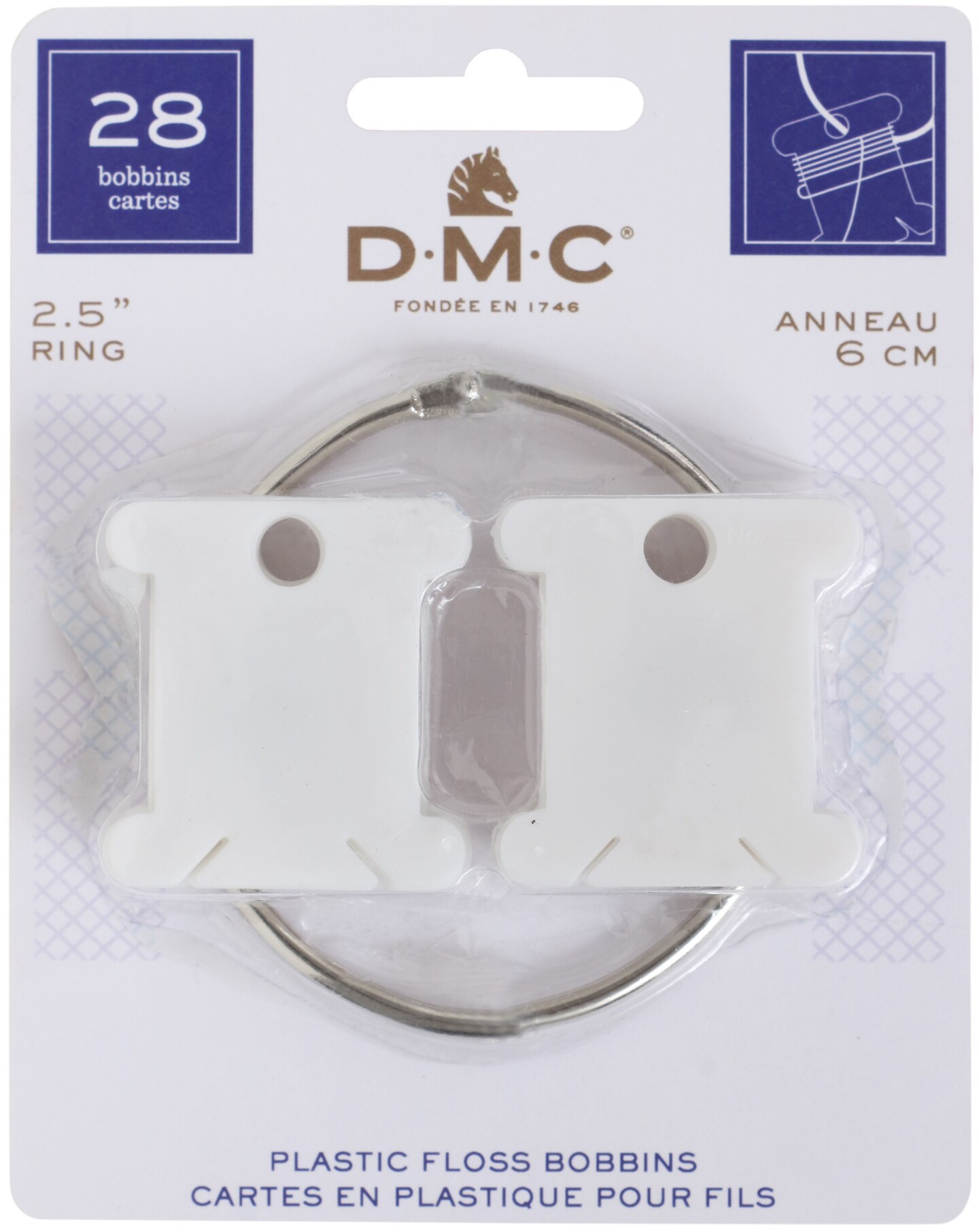 DMC 28/Pkg - Plastic Floss Bobbins