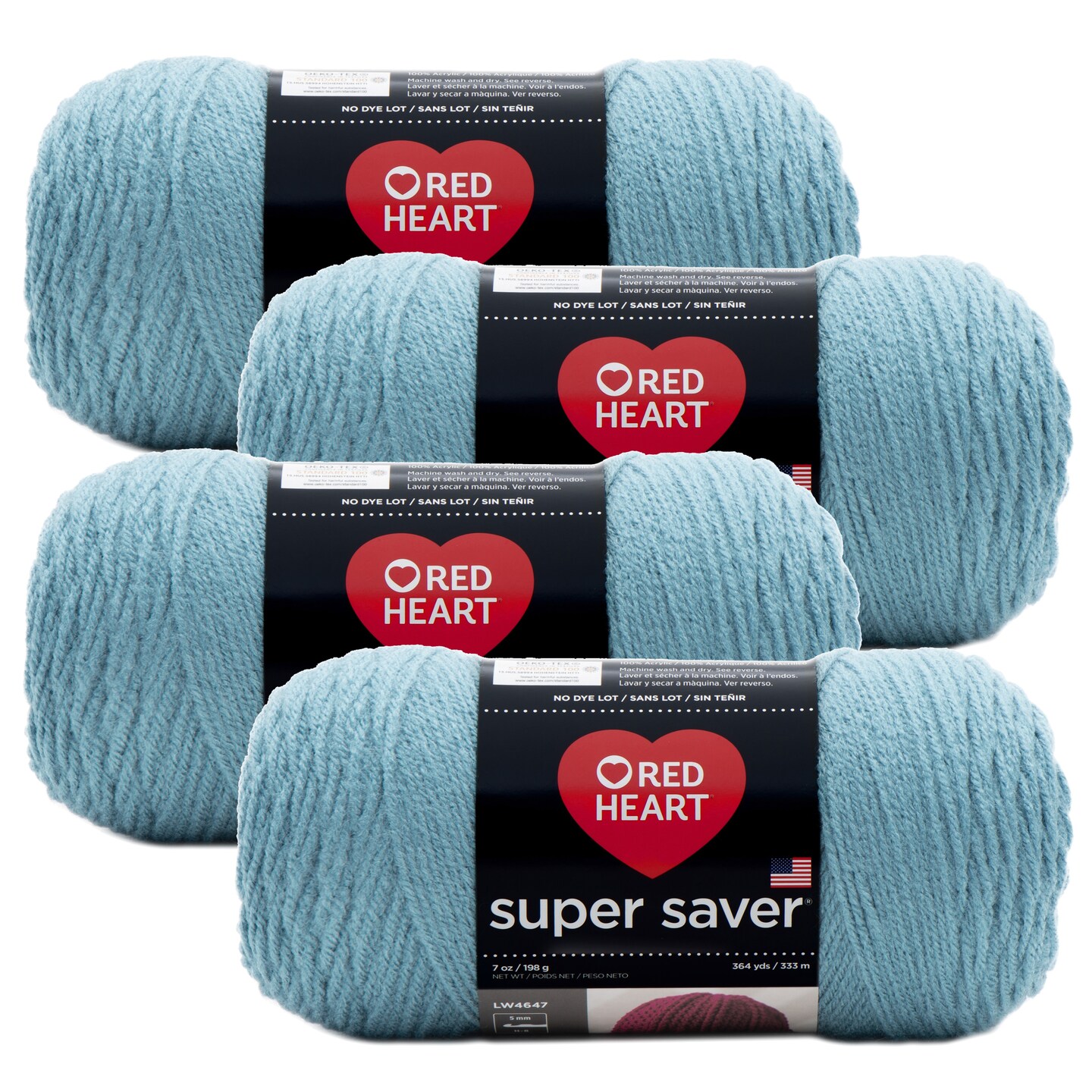 (Pack of 4) Red Heart Super Saver Yarn-Country Blue