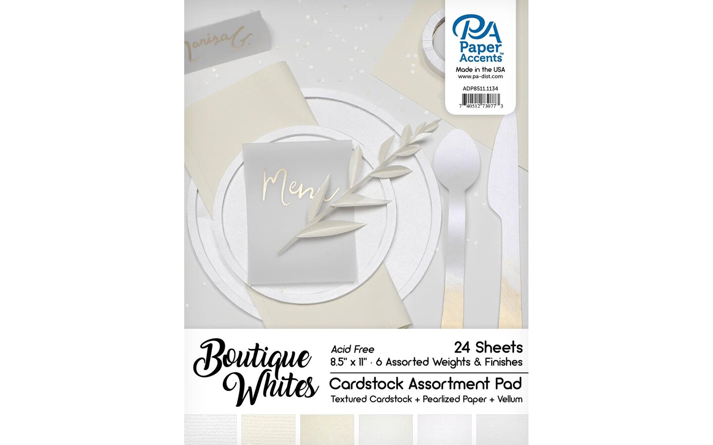 Cardstock Pad 8.5x11 24pc Boutique Whites Ast Michaels
