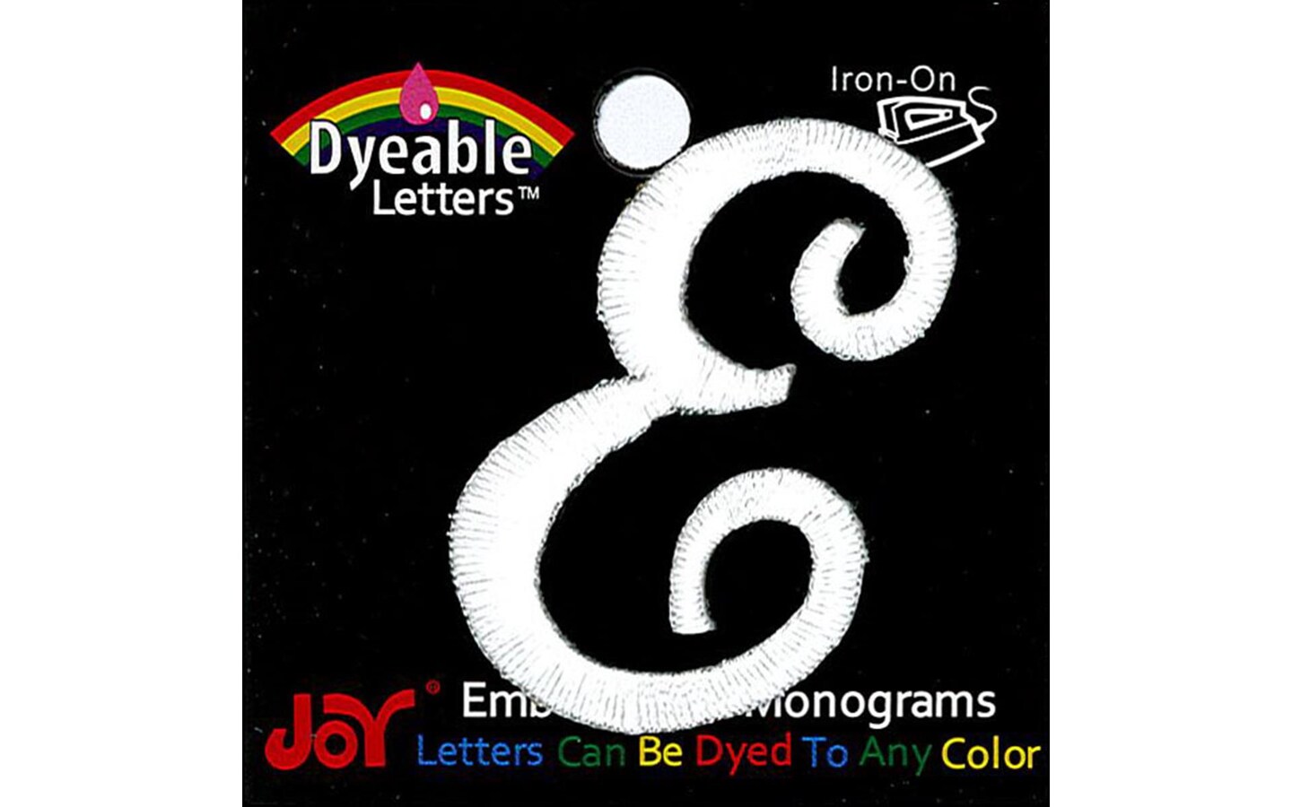 Joy Applique Letter Iron On Script Dye 1.5" Wht E Michaels