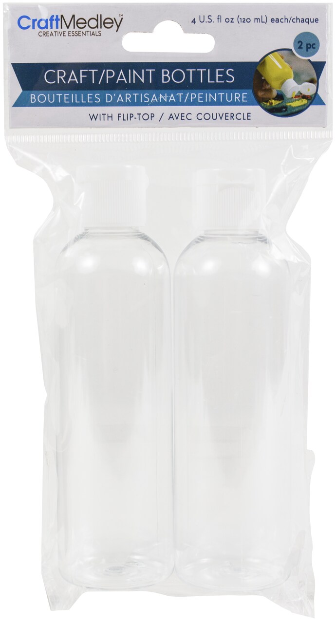 Craft Medley Empty Paint Bottles 2/Pkg-4oz | Michaels