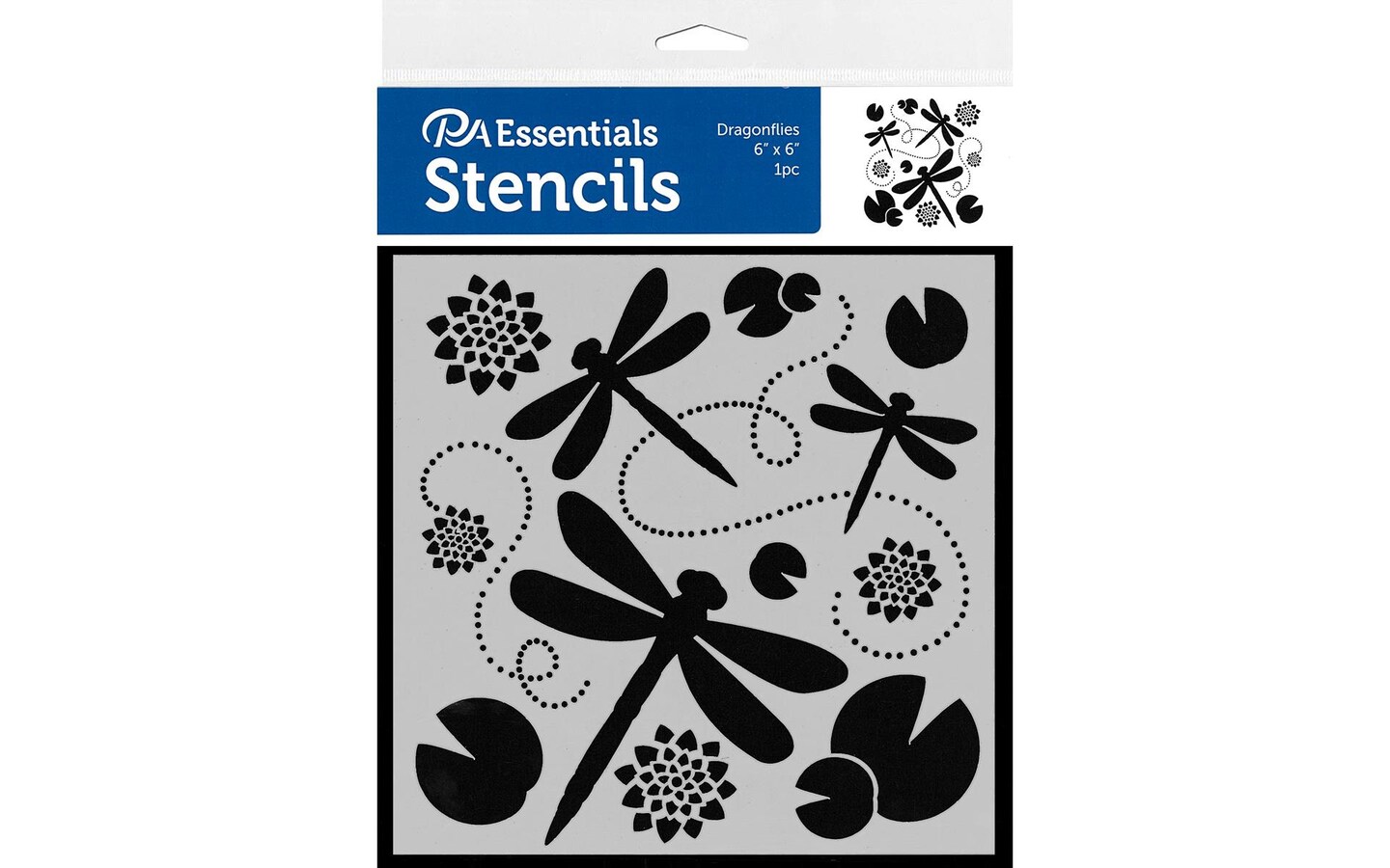 PA Essentials Stencil Dragonflies for Painting on Wood, Canvas, Paper, Fabric, Wall and Tile, Reusable DIY Art and Craft Stencils for Painting, 6&#x22;x6&#x22; Inches