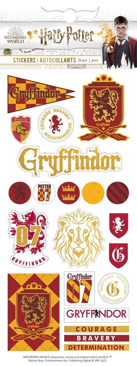 Paper House Harry Potter Foiled Stickers 8&#x22;X3&#x22;-Gryffindor House Pride