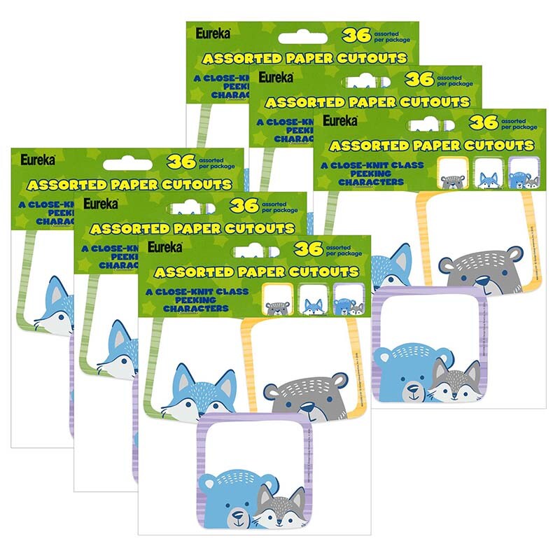 A CloseKnit Class Peaking Characters Paper CutOuts, 36 Per Pack, 6