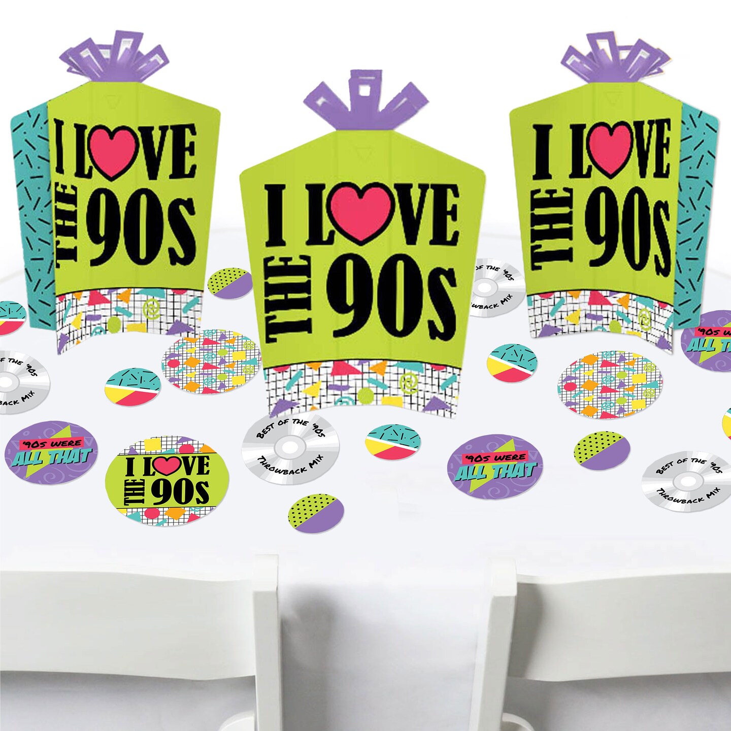 Big Dot Of Happiness 90s Throwback 1990s Party Decor And Confetti Terrific Table
