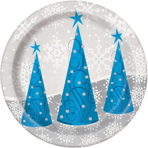 Silver christmas clearance plates