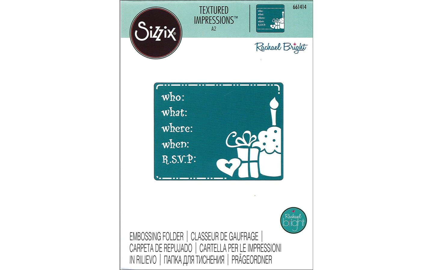 Sizzix RBright TI Emboss Folder BirthdayInvitation
