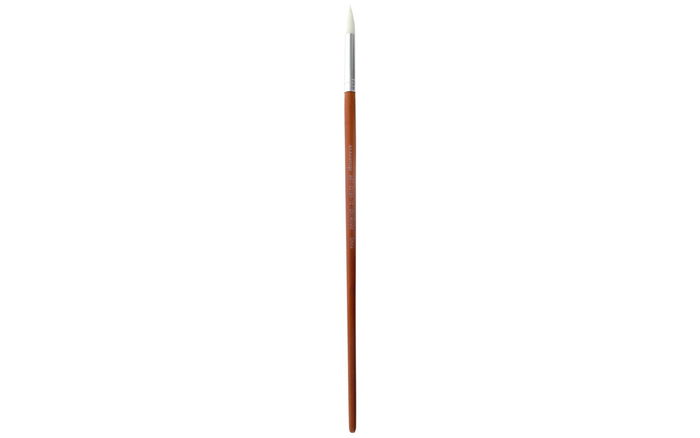 Art Advantage White Nylon Bristle Long Handle Round #12 Paint Brush with Wood Handle - paint brushes for Acrylic Paint , Oil or Watercolor Paint - Face Paint application, Nail Art