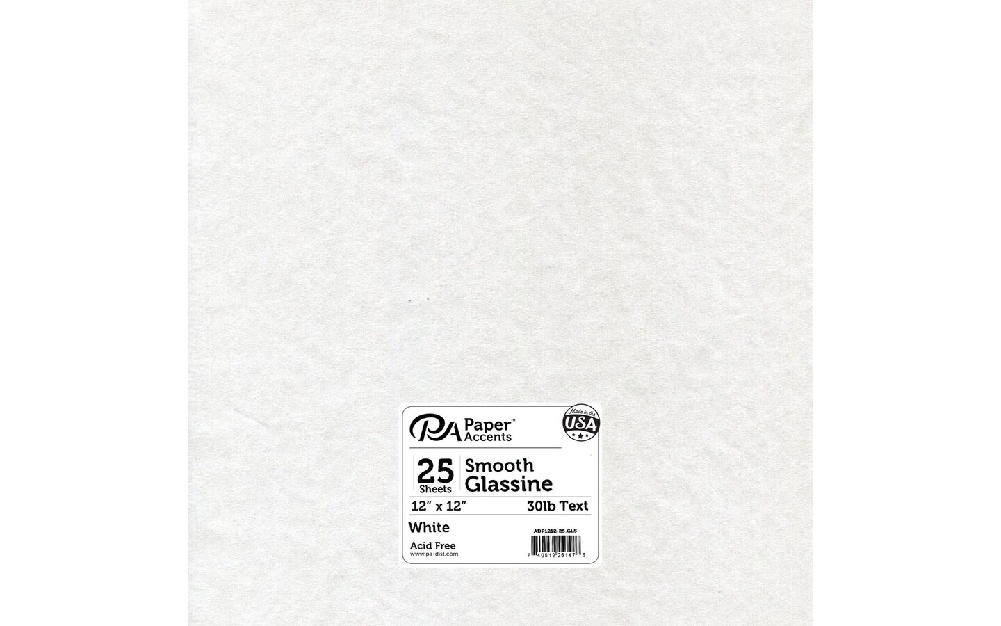 Glassine 12x12 30lb 25pcPk White